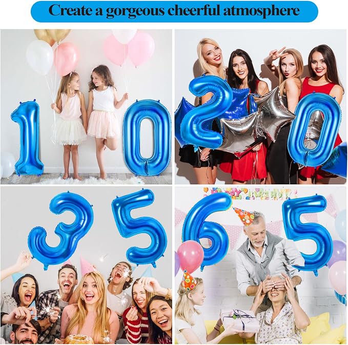 Number 65 Balloons for 65th Birthday Party Decorations, 0-100 Large No.65 - Image 7