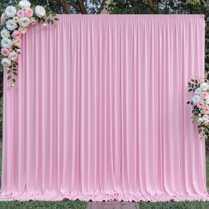 10 ft x 10 ft Pink Backdrop Curtains - Image 9