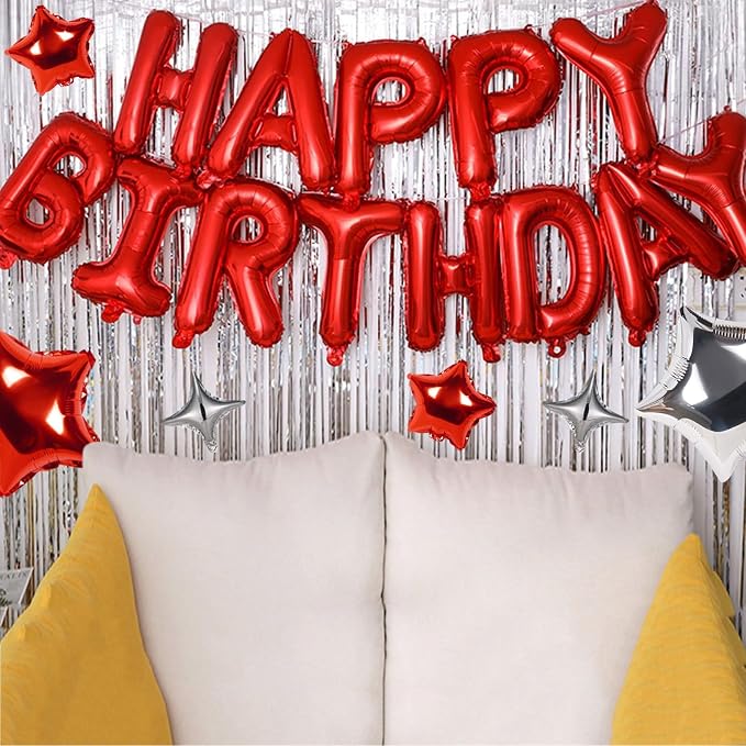 CANREVEL Happy Birthday Banner Decorations + Sign Balloons, - Image 7