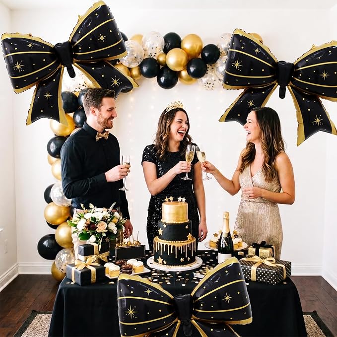 38 Inches Bow Balloon Black Star - Image 6