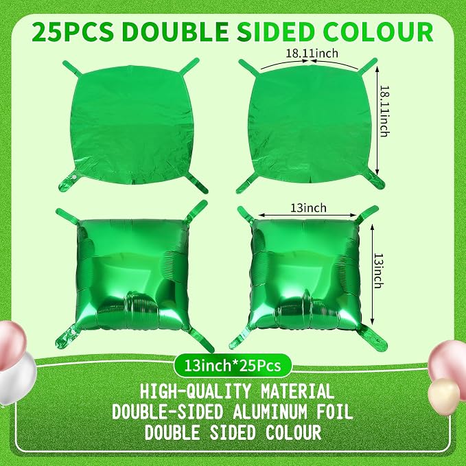 50 Pcs Square Foil Balloons 22 Inch Square Mylar Balloons, Metallic Square - Image 7