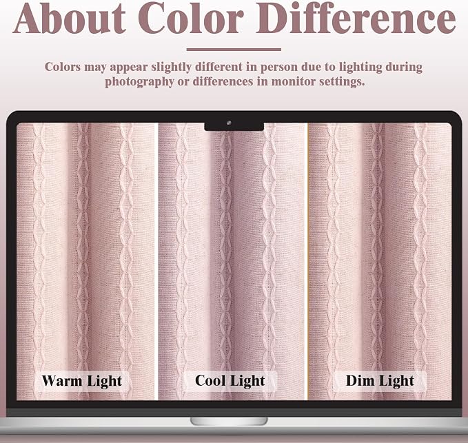 Pink 100% Boho Blackout Curtains 84 Inch 2 Panels - Image 8