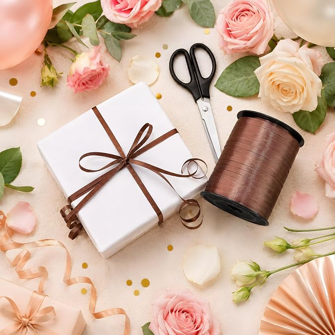 BEISHIDA 500 Yards Matte Coffee Curling Crimped Ribbon Balloon String Ribbons - Image 6