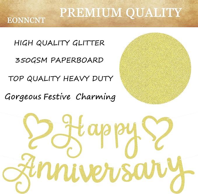 Pre-Strung Happy Anniversary Banner - Image 7