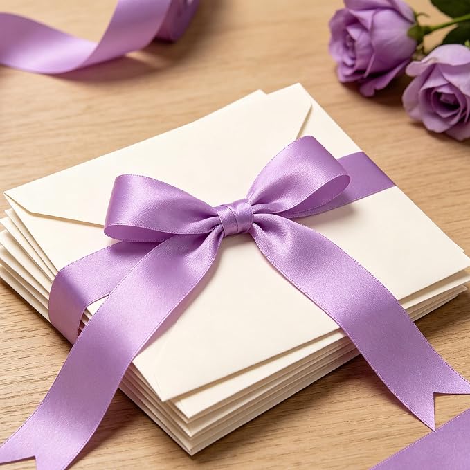 30Yards 1In Lavender Satin Ribbon - Image 9