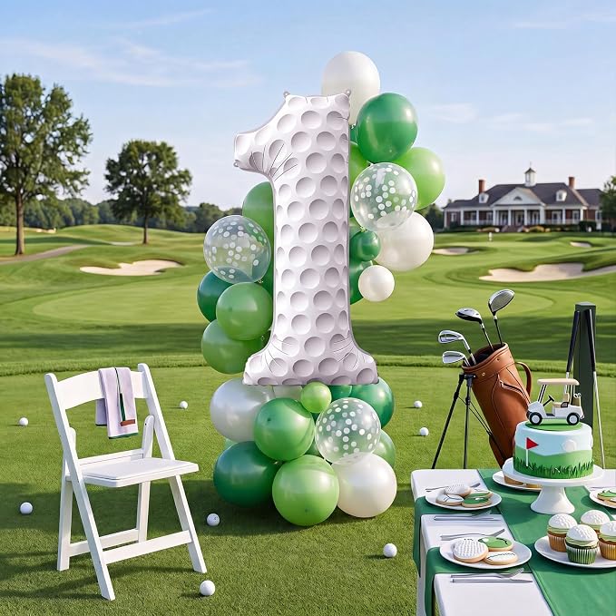 Jenaai Golf Number 1 Balloons 40 Inch White Golf Balloons Party Decorations - Image 6