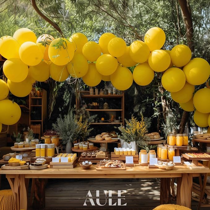 AULE 50Pcs Latex 12 Inch Mustard Yellow Balloons | Happy Birthday Graduation - Image 5