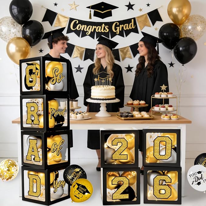 Black and Gold Graduation Decorations 2026 - Image 7