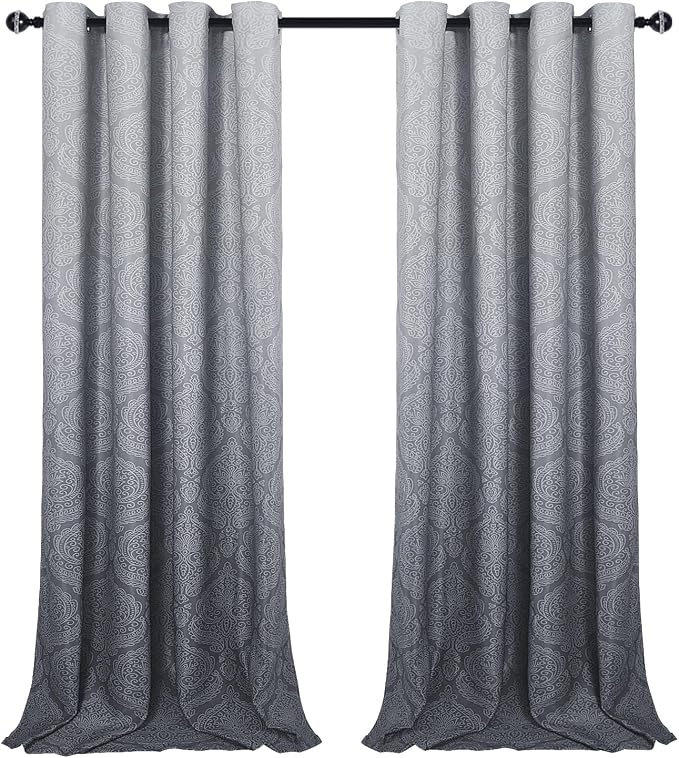 DWCN Grey Ombre Blackout Curtains - Image 8