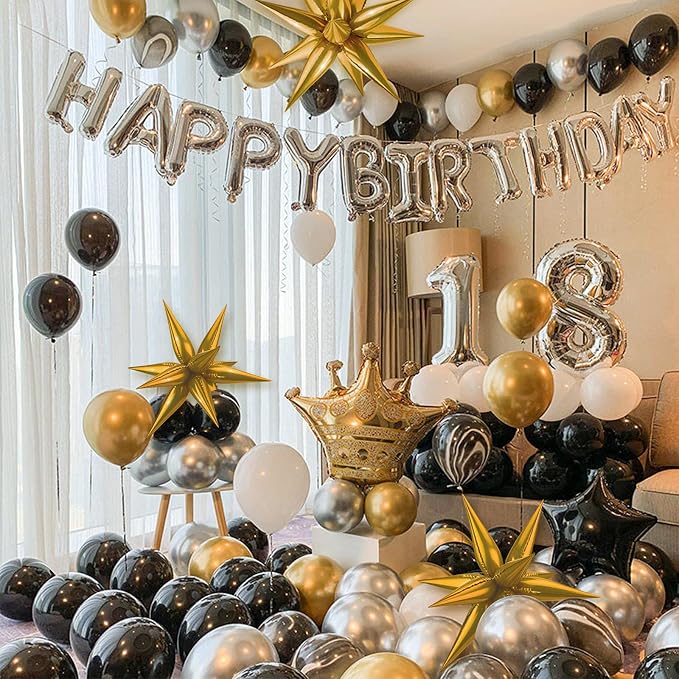 Star Foil Balloons 12 Point Cone Explosion Star Foil Balloons | 60 Pcs Gold - Image 7