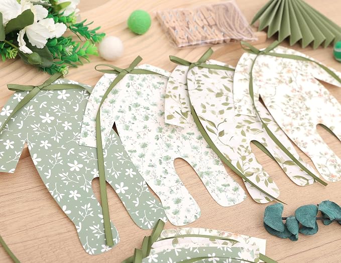 8pcs Neutral Baby Shower Bunting - Image 7