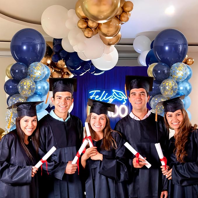 Navy Blue and Gold Balloon Column Stand Kit Set of 2 - Image 9