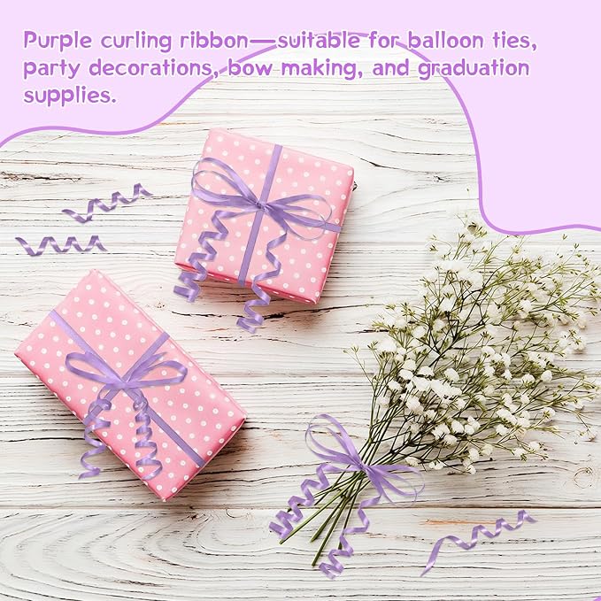 500 Yards Curling Ribbon, Light Purple Balloon String Ribbon,for Gift - Image 7