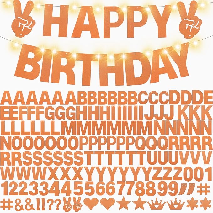 175Pcs DIY Glitter Customizable Banner Kit Custom Banners DIY Happy Birthday - Image 7