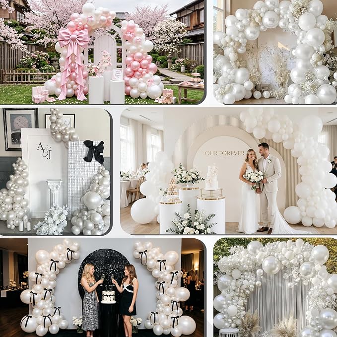 Pearl White Balloons - Image 8