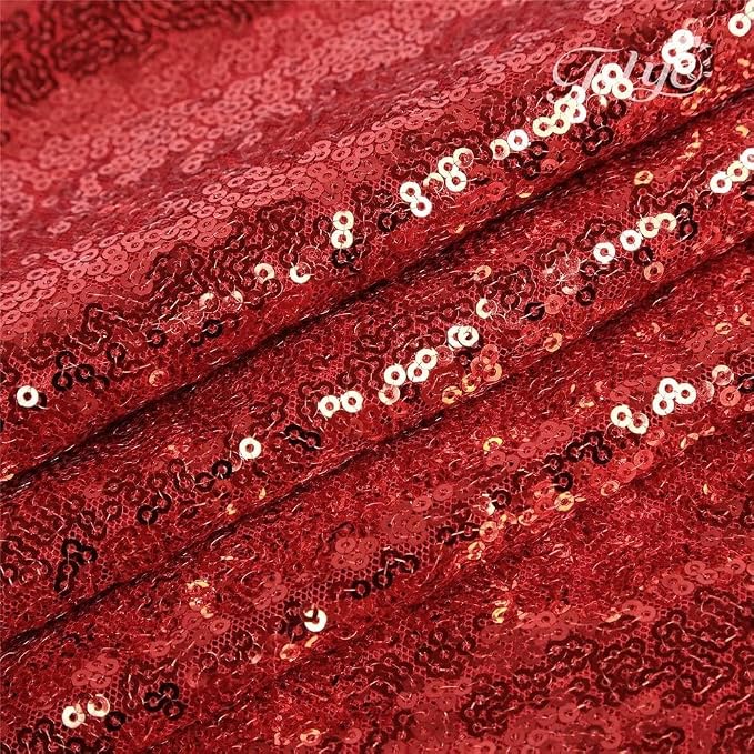 Red Sequin Backdrop Curtains 10FTx10FT 1 Panel | Shimmer Wall Backdrop - Image 9
