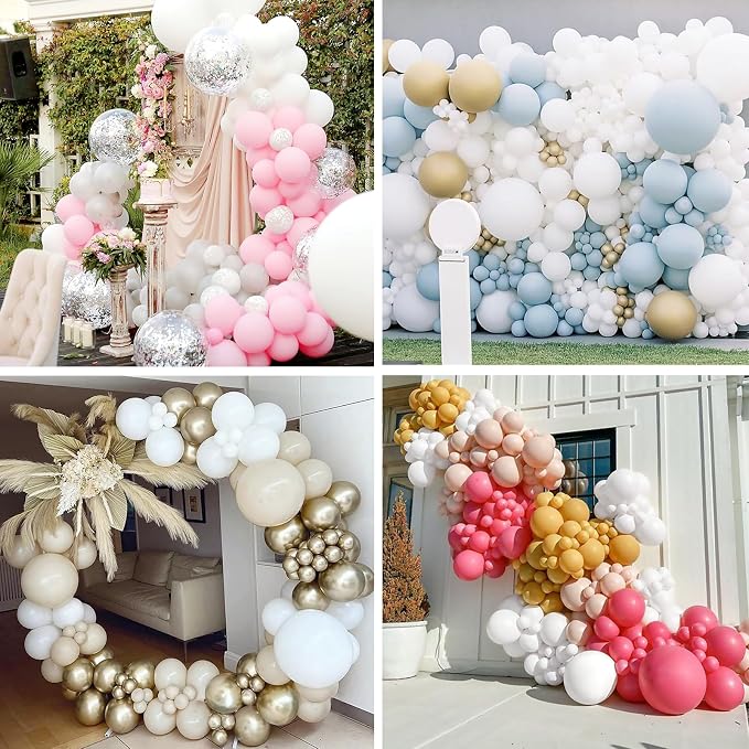 110Pcs White Balloons Different Sizes - Image 8