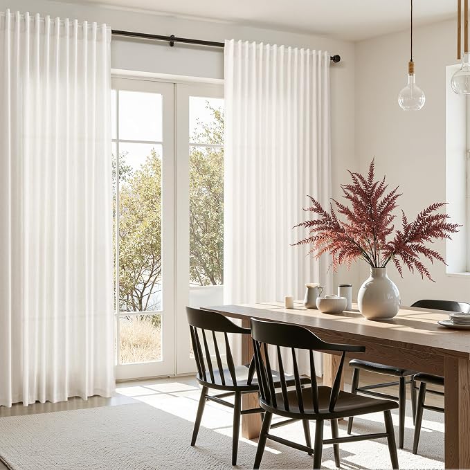 Extra Wide 100 Inch Curtains for Living Room 102 Inches Long Linen Farmhouse - Image 8