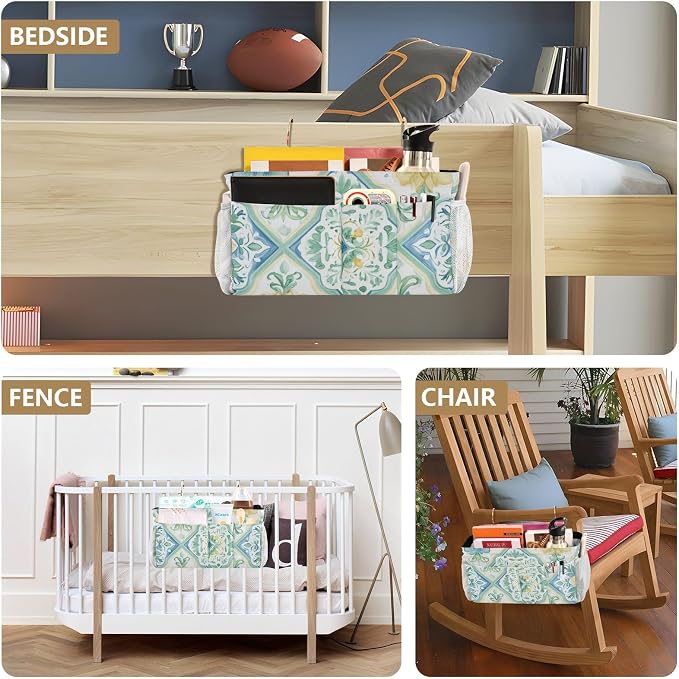 Bedside Caddy Metal Frame Hanging Organizer Bunk Bed Dorm Accessories Hook And - Image 8