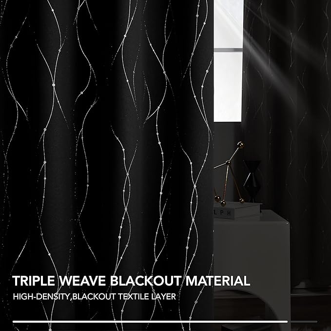 Deconovo Living Room Curtains 63 Inches Long, Thermal Insulated, Room Darkening - Image 9