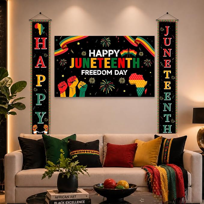 3Pcs Juneteenth Decoration Outdoor Happy Juneteenth Banner, June 19th - Image 7