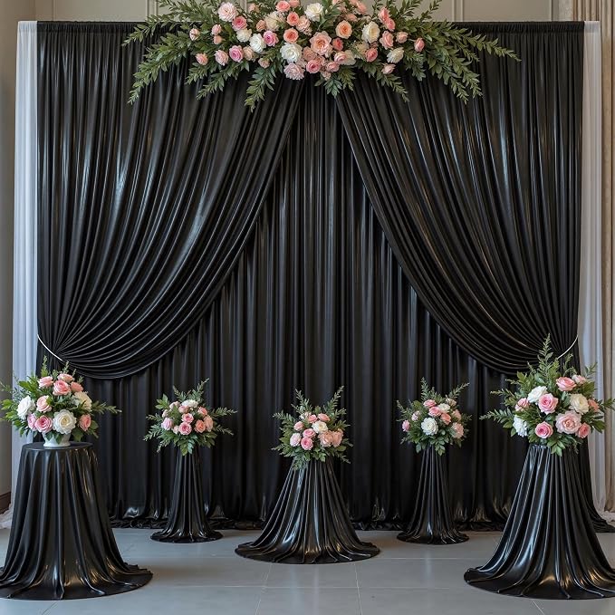 Outpain Thick 10 ft x 10 ft Black Sequin Backdrop Curtain - Image 8