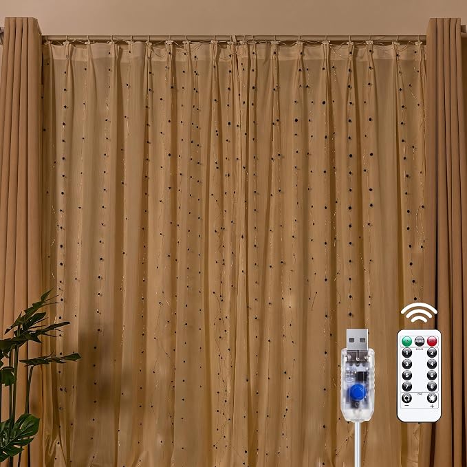 Brightown 300 LED Fairy Curtain Lights, Curtain String Lights | USB Plug in 8 by Brightown