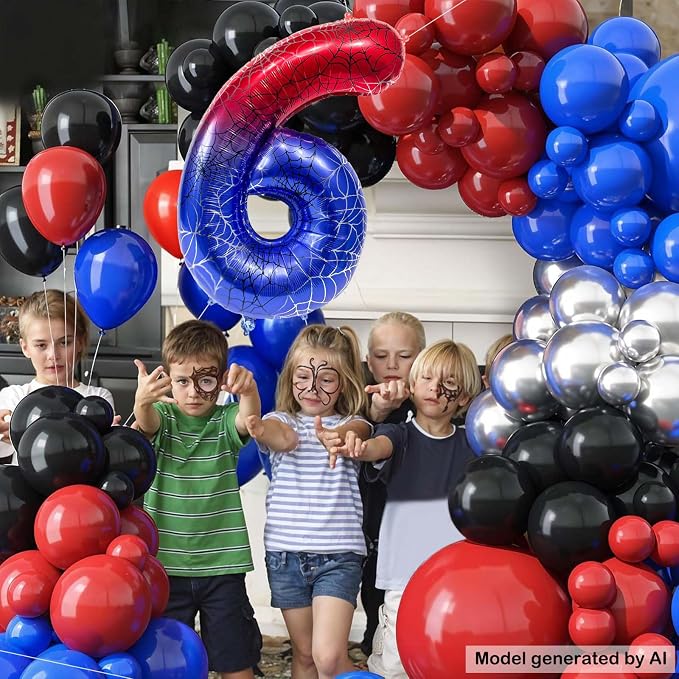40 Inch Spider Number 6 Foil Balloons - Image 7