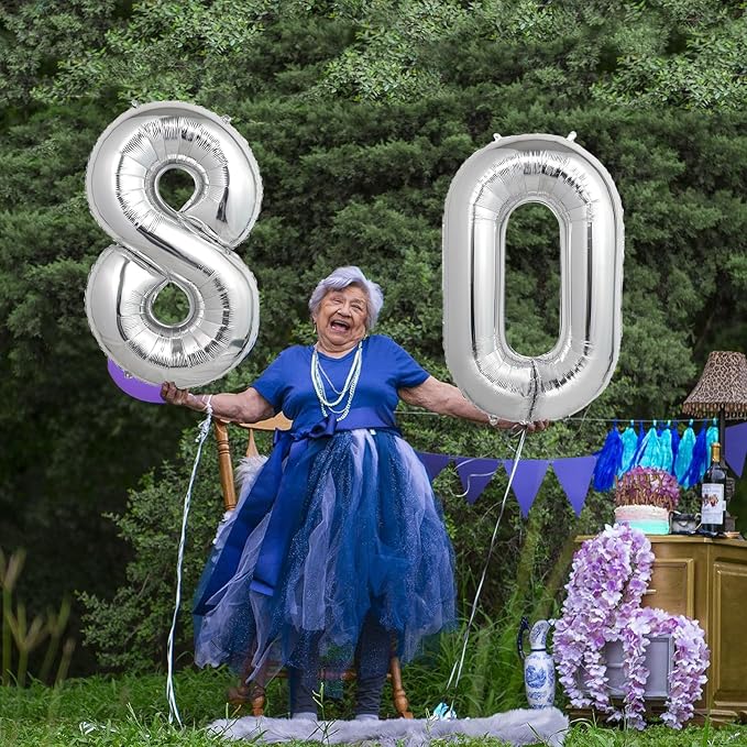 Number Balloons Silver Party Balloon - Image 6