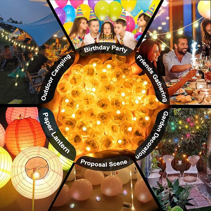 50pcs LED Orange Balloon Light Mini Tiny LED Light, Small Round Led Ball Lamp - Image 6