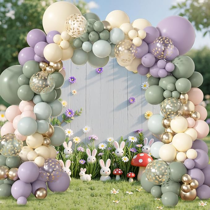 Amandir 173Pcs Dusty Green Purple Pink Balloon Arch Garland Kit | Lavender - Image 7