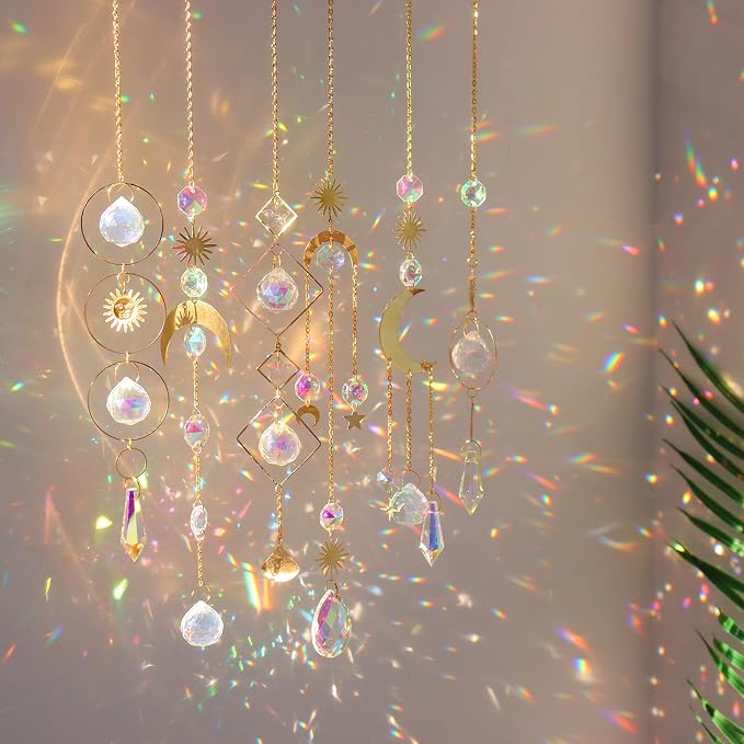 6Pieces Colorful Crystals Suncatcher Hanging Sun Catcher - Image 7