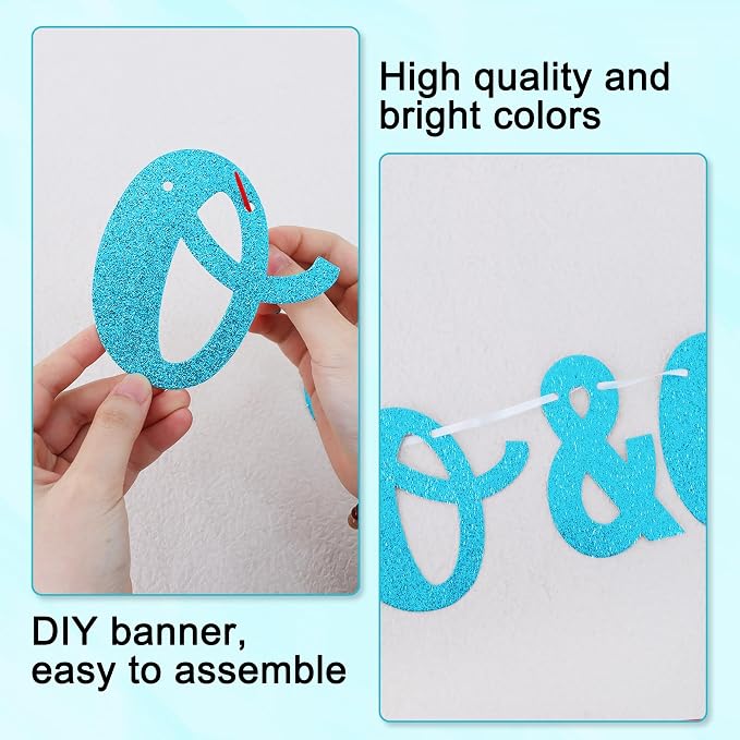 BEISHIDA Glitter Lake Blue 116 PCS A-Z DIY Letter Banner Kit Make Your Own - Image 6