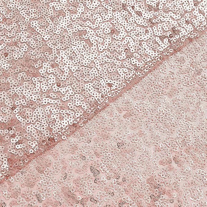 Sugargirl Rose Gold Sequin Backdrop Curtain 6 Panels 2FTx8FT Glitter Rose Gold - Image 9