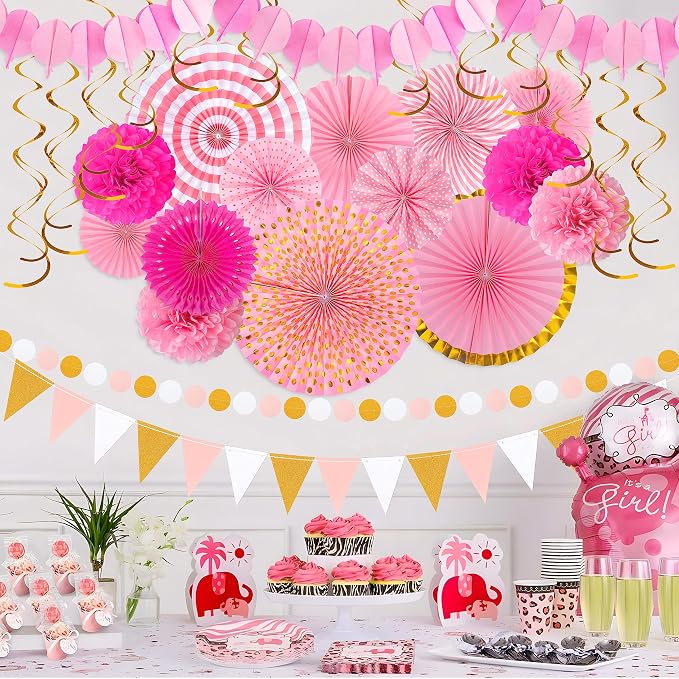 35PCS Party Decorations Paper Fan Hanging Set - Image 7