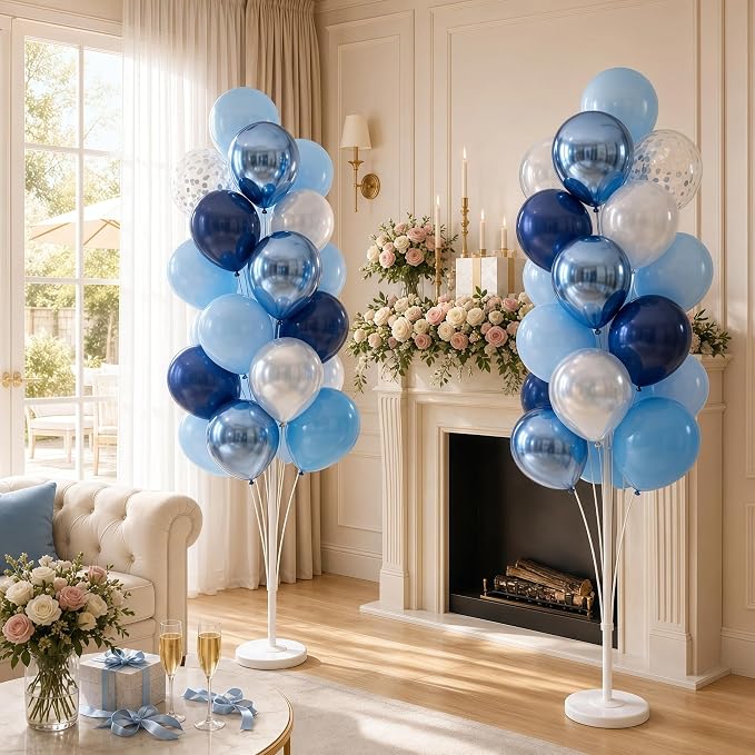 Hiins Metallic Blue Balloon Column Kit Set of 2 - Image 9