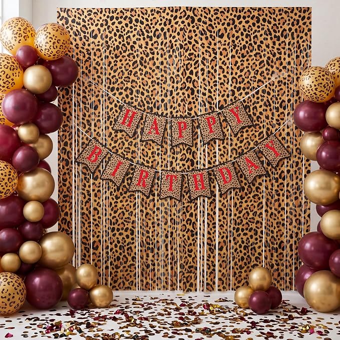 Mooliwe 173 Pcs DIY Custom Banner Foil Curtain Kit, Leopard Print | Cheetah - Image 7