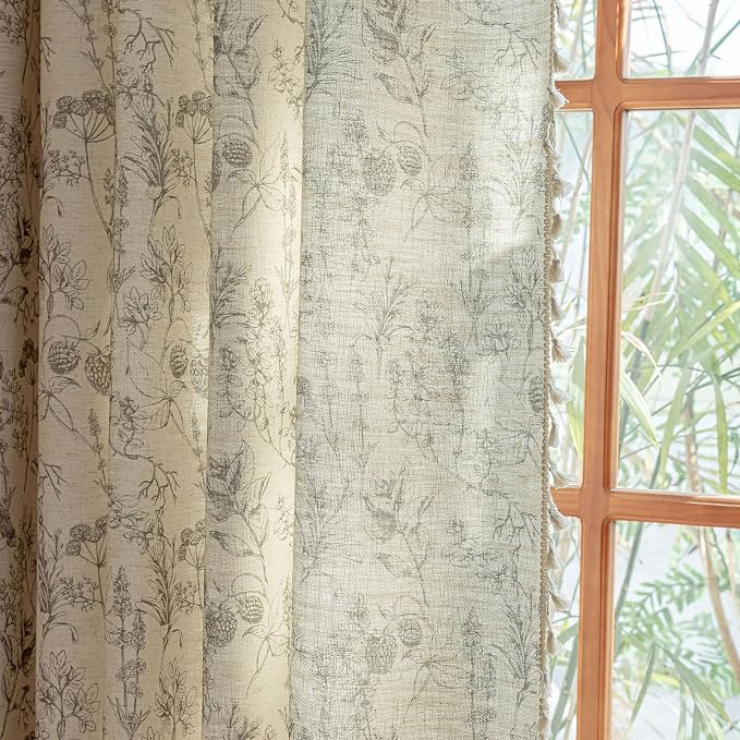 ENJOYBRIDAL Floral Curtains 84 Inch Long Vintage 2 Panels Drapes Rod Pocket - Image 7