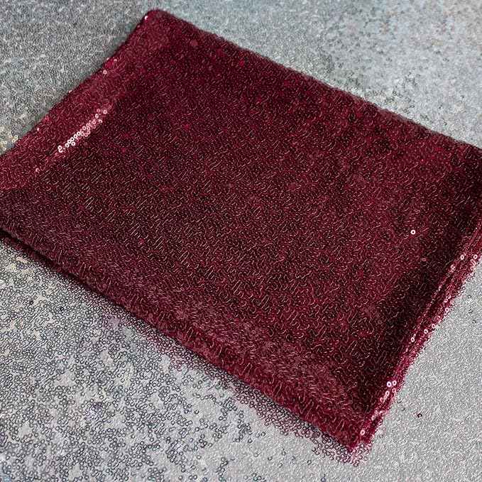 JYFLZQ Burgundy Sequin Backdrop Curtains 6ft x 8ft 1 Panel Glitter Photo Booth - Image 7