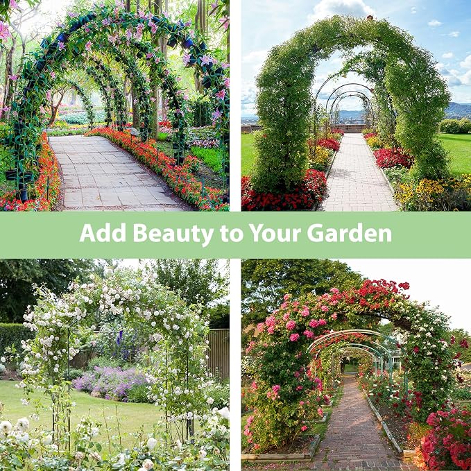RUBFAC 7.8ft Garden Arch, Metal Trellis - Image 7