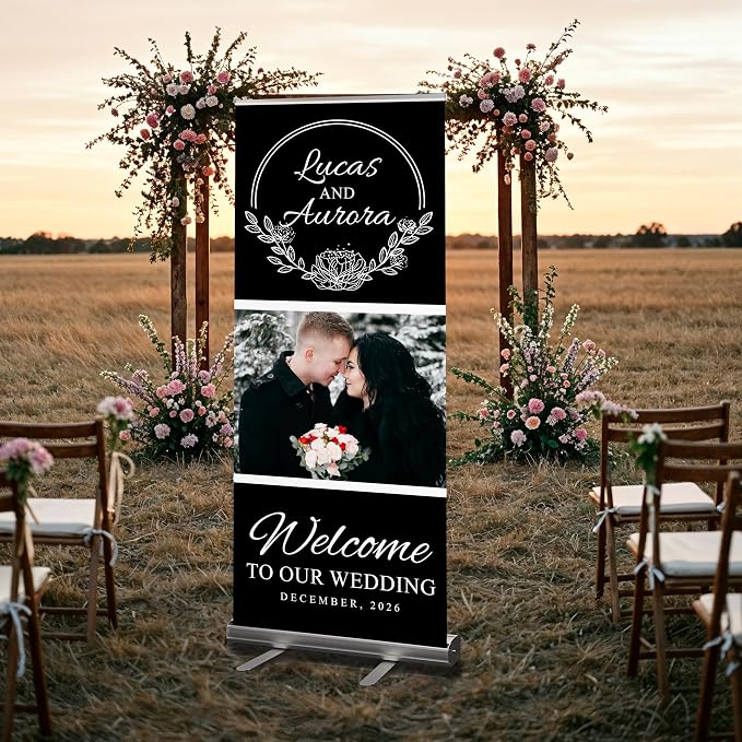 Custom Banner for Weddings READY IN 24HRS Choose your Design Retractable Banner - Image 9