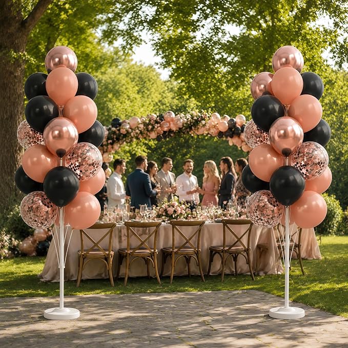 HIINS Rose Gold Black Balloon Column Kit Set of 2 - Image 9
