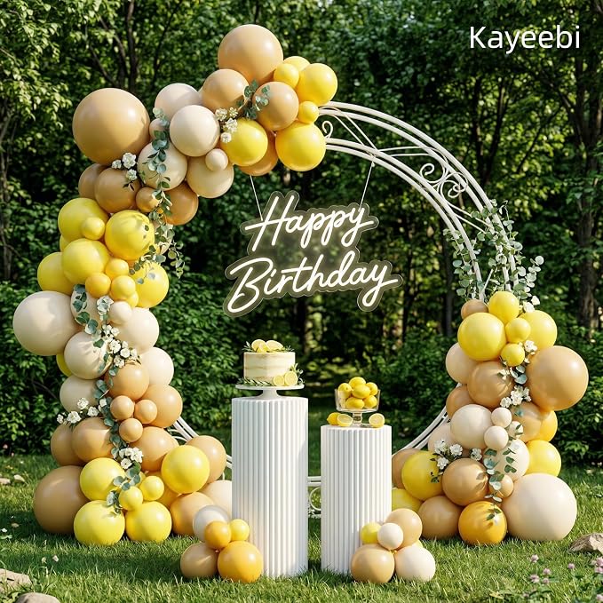 Yellow Beige White Balloons Retro Lemon Yellow Latex Balloons 12inch Helium - Image 8