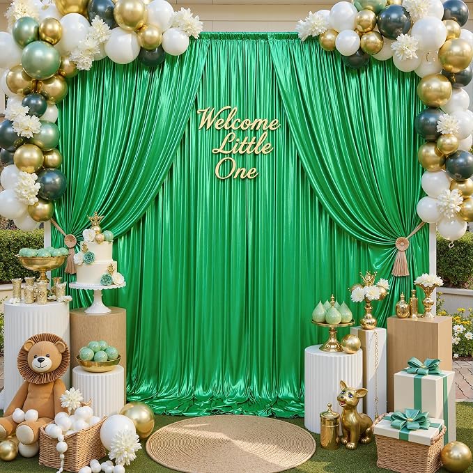 gogoparti 20x10FT Green Sequin Backdrop Curtain - Image 8