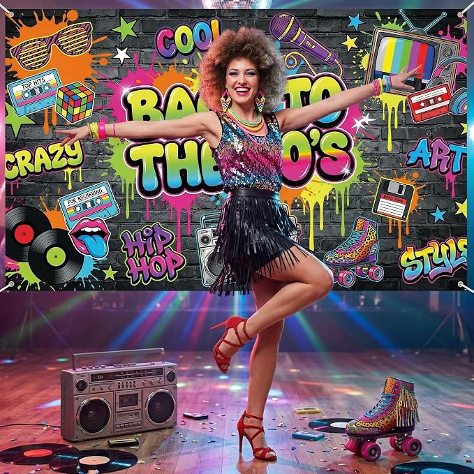 Back to The 80's Backdrop Decorations - Image 6