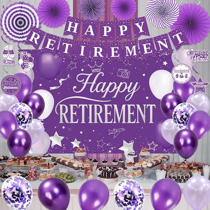 Holkcog Purple Retirement Party Decorations - Image 8