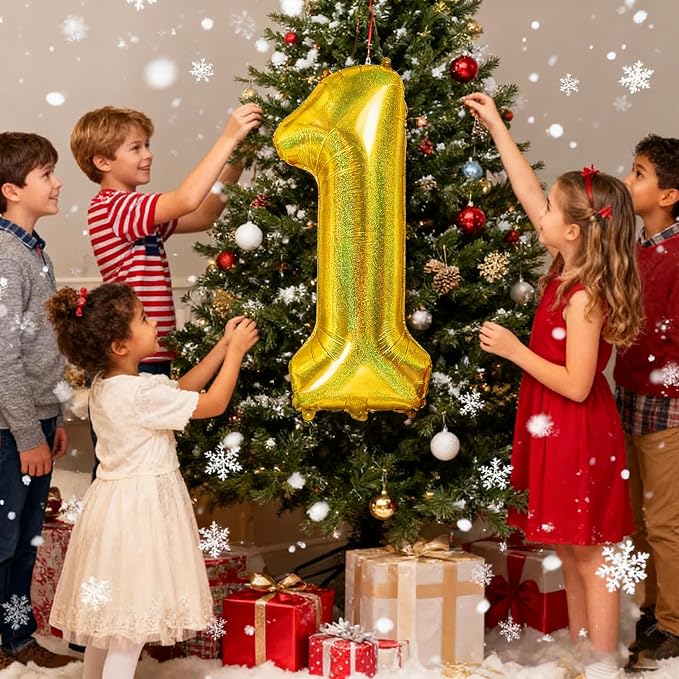 Jonhamwelbor 40 Inch Laser Gold Number 1 Balloon Foil Mylar Giant Balloon - Image 6
