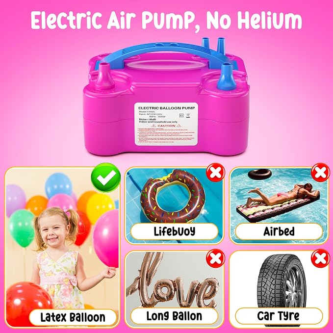 Electric Balloon Pump, Portable Dual Nozzle Electric Balloon Inflator Blower - Image 9