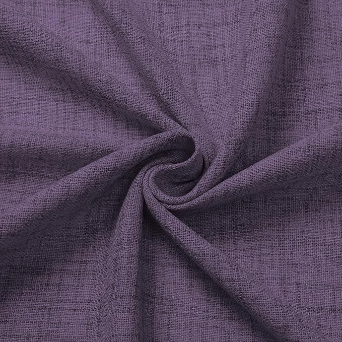 Tollpiz Linen Curtains Living Room Rod Pocket Semi Sheer Curtain Burlap Light - Image 9