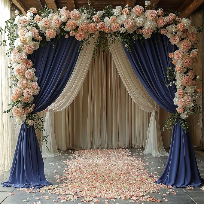 ESGOTBME 10x10ft Wrinkle Free Navy Blue Backdrop Curtain - Image 9